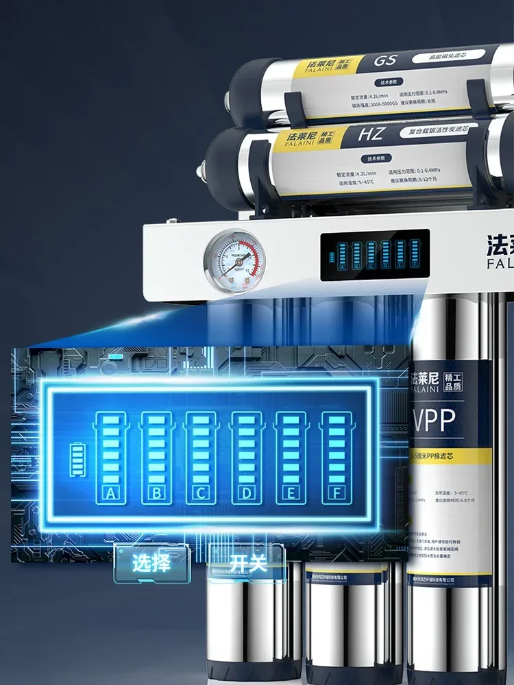 เครื่องกรองน้ำระบบกรองพิเศษ7ขั้นตอนพร้อมตัวเรือนสแตนเลสสำหรับก๊อกน้ำสำหรับห้องครัวบ้านเครื่องกรองน้ำดื่ม