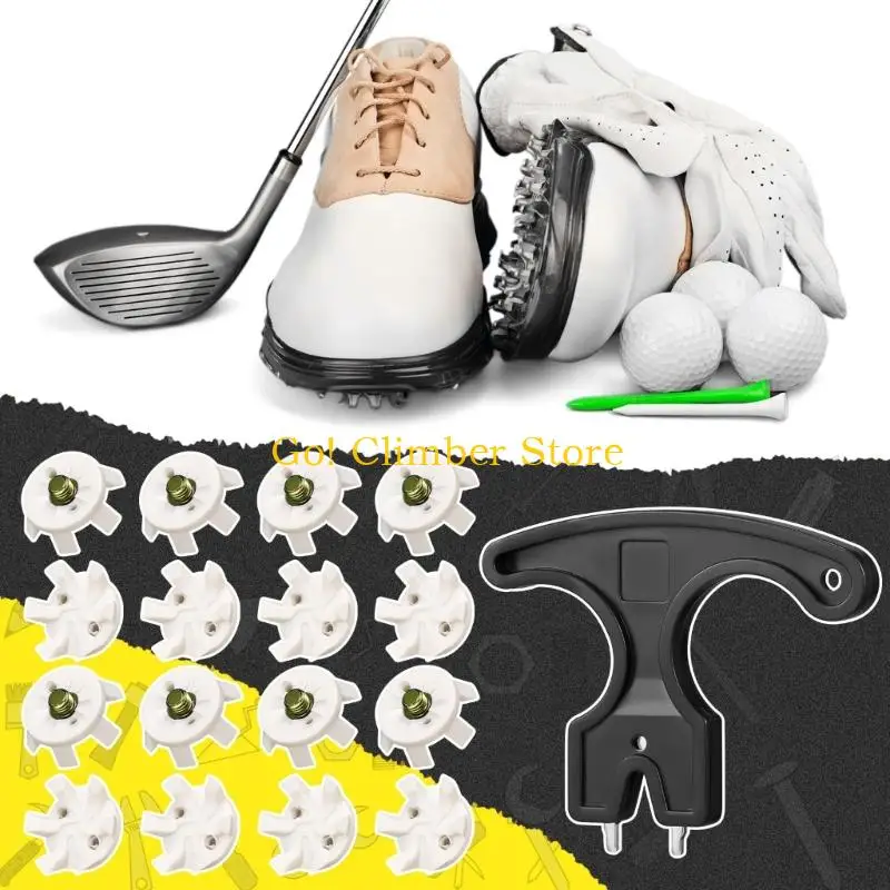 Q84C 20Pcs Golf Shoes Spikes Cleats Nonslip Golf Spikes Pin Replacement Studs Fast Twists Turn Screw Studs Easy to Install