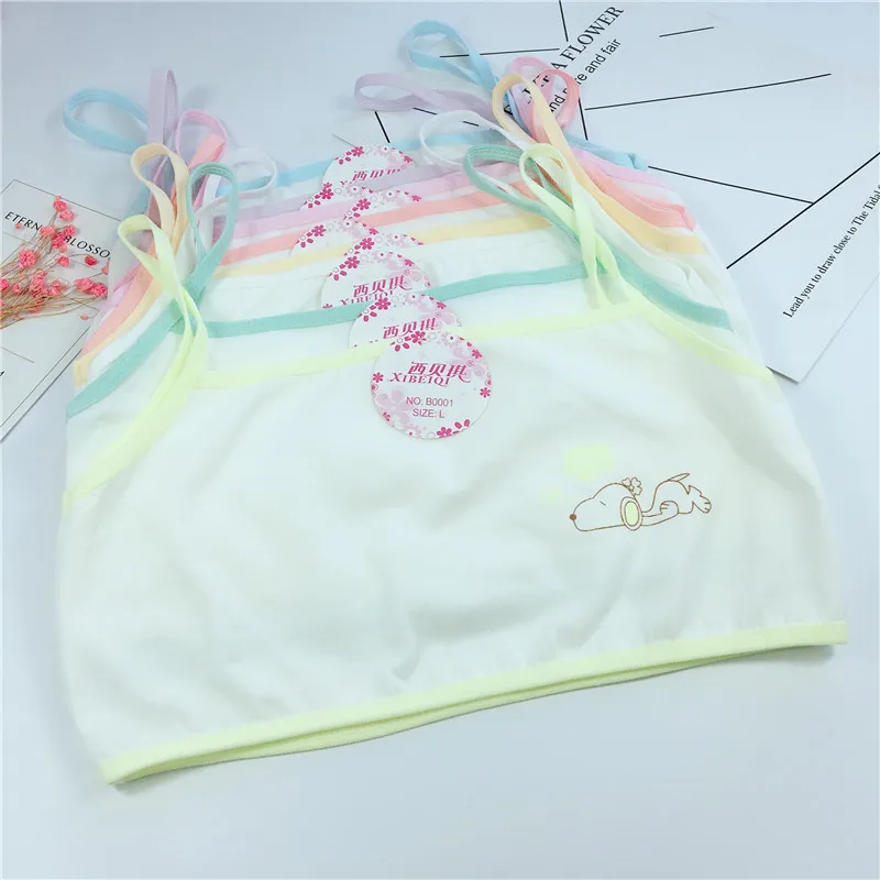 Development Period Vest Girl's Underwear Cotton Vest Bottoming Shirt 8-15 Years Old Student Vest Girls Middle and Big Children