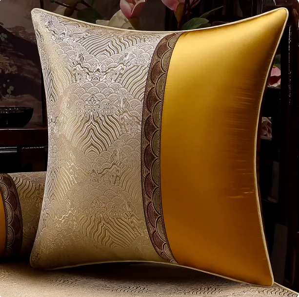 New Chinese-style Throw Pillows, Luxurious Cushions, Redwood Sofa Backrests Cushions Living Room Headboard Pillows Waist Pillows
