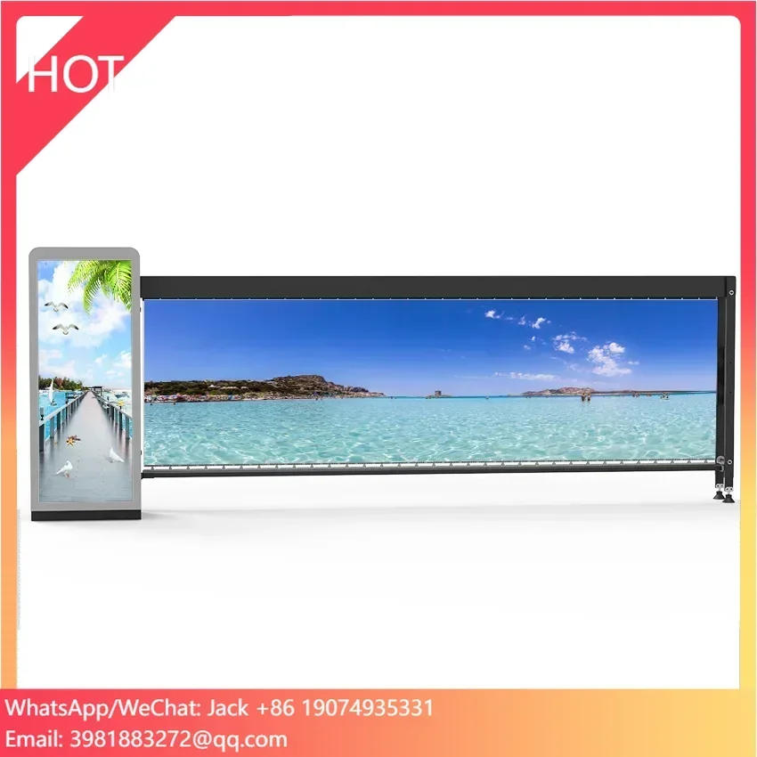 HCW DC24 Brushless Automatic Motor Control Car Access Advertising Parking Barrier Gate Advertising Baarrier Gate