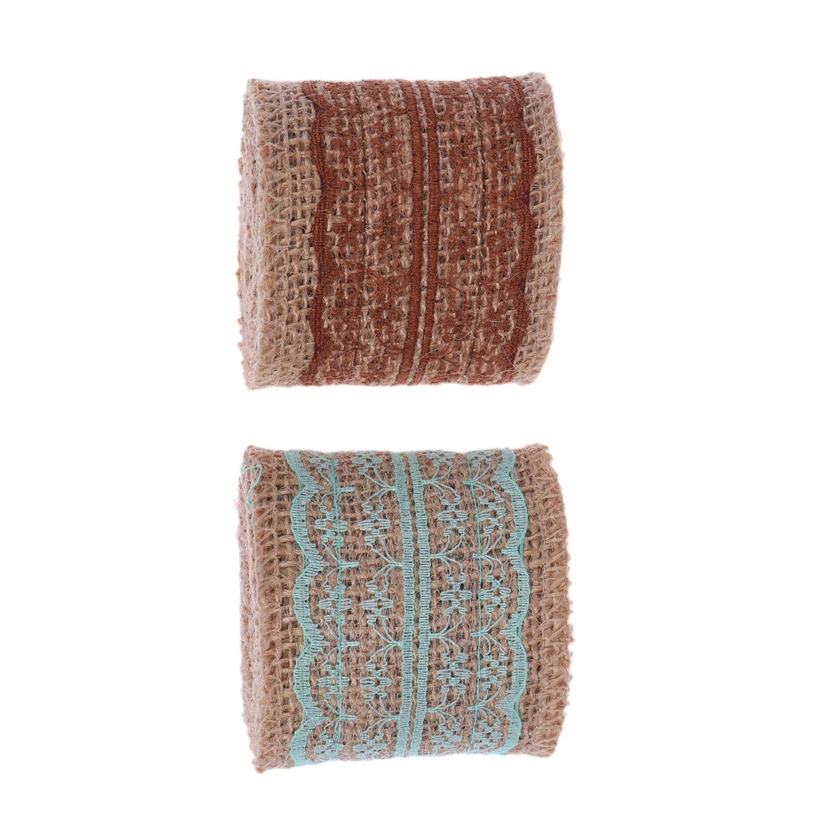 

2 Rolls Lace Burlap Christmas Ribbon Rustic Decorate Holiday Ribbons Decoration
