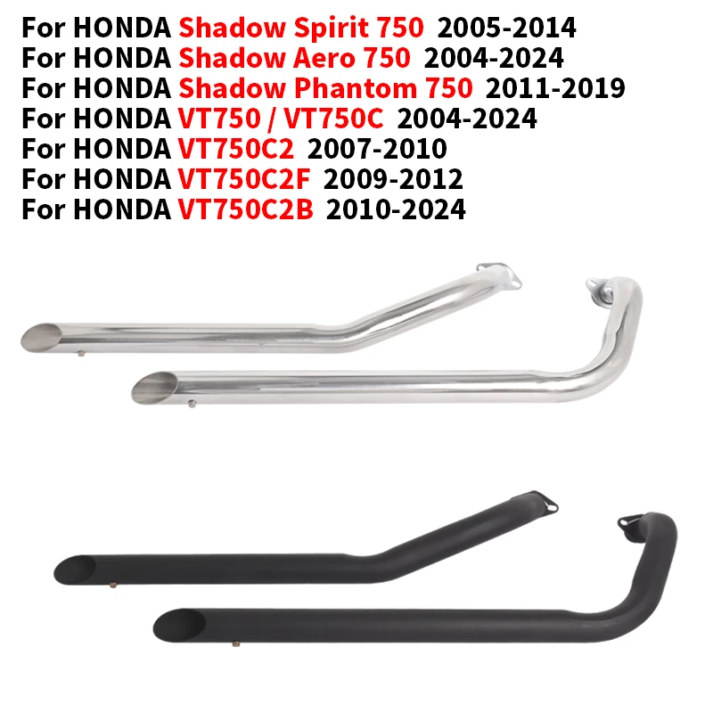

For HONDA Shadow Spirit 750 2004-2024 ﻿For HONDA VT750C2B / VT750C / VT750C2 / VT750C2F / 2004-2024 Moto Exhaust Full Link Pipe