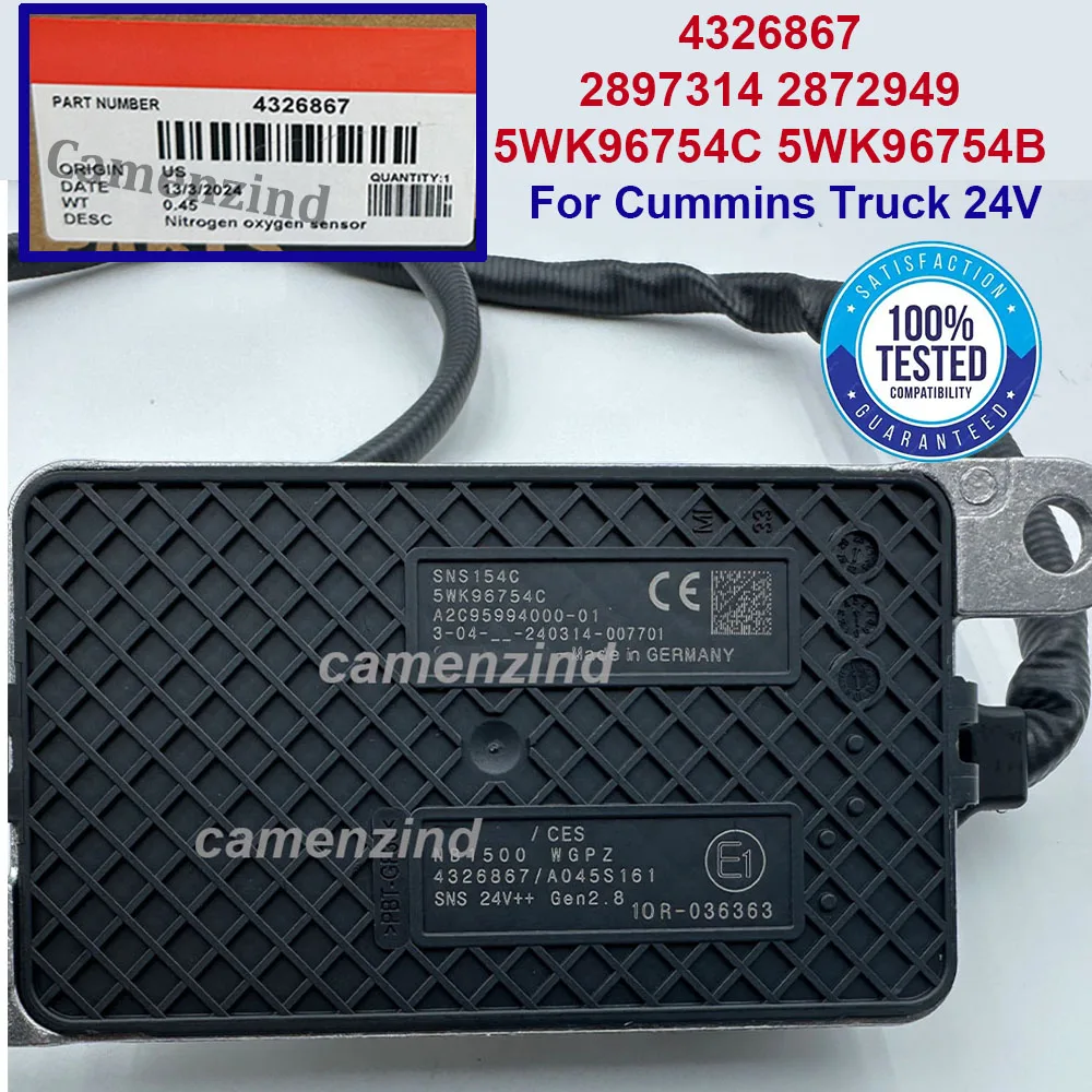 

Новый датчик оксида азота (NOx) 5WK96754C 4326867 5WK96754B для грузовиков Cummins 24V 2897314 2872949, гарантия 1 год