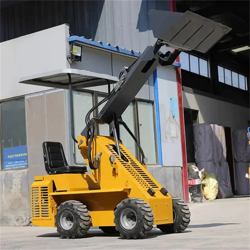 Custom Skid Steer Loader With Seat SunShade Crawler Tracked Garden Home Forest Forestry Mulcher Attachments CE Skid Steer Loader