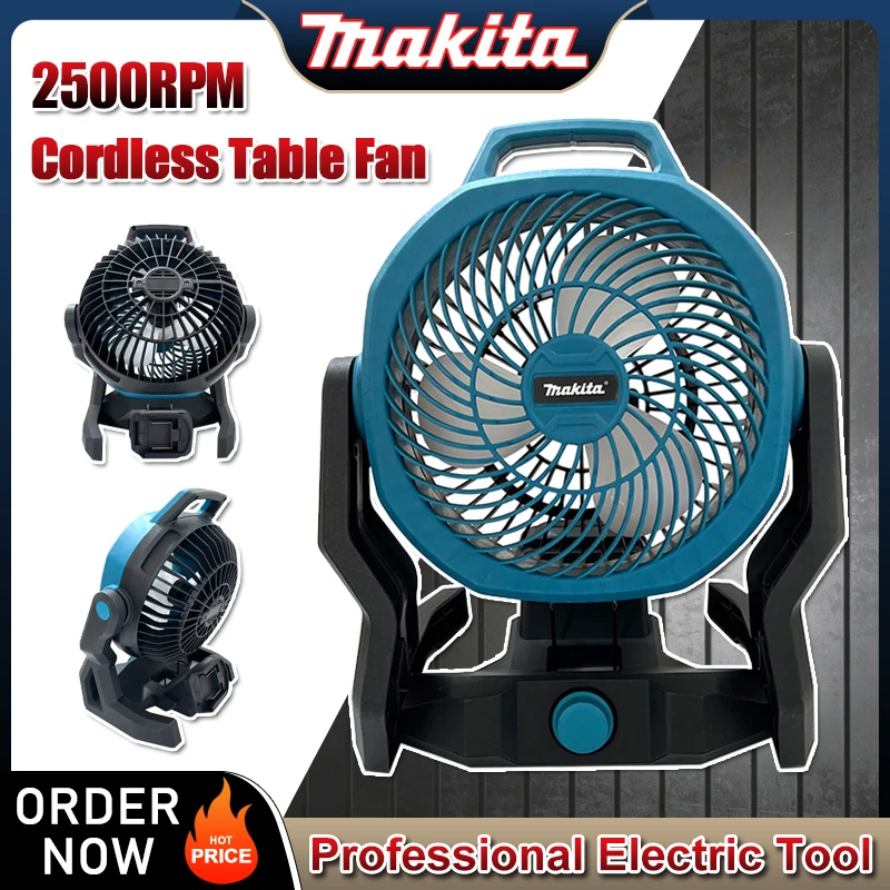 

Беспроводной настольный вентилятор Makita, портативный вентилятор для кемпинга, 21 В, многоцелевой настольный напольный вентилятор с регулируемой головкой, 3 скорости, питание