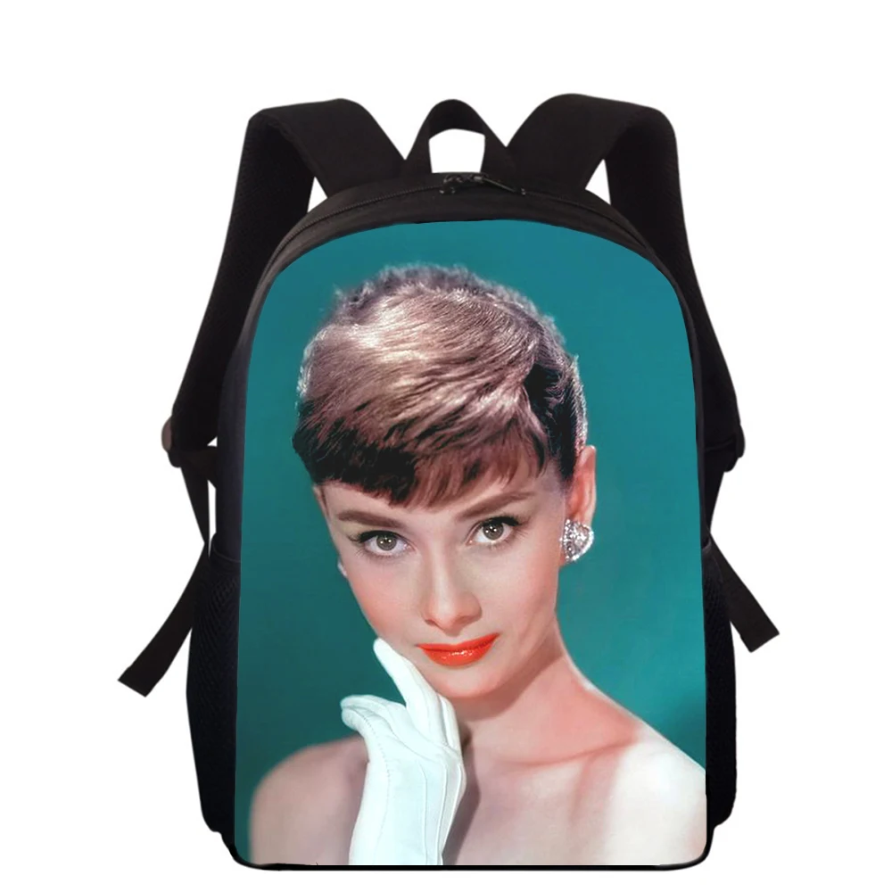 Audrey Hepburn 15” 3D Print Kids Backpack Primary School Bags for Boys Girls Back Pack Students School Book Bags