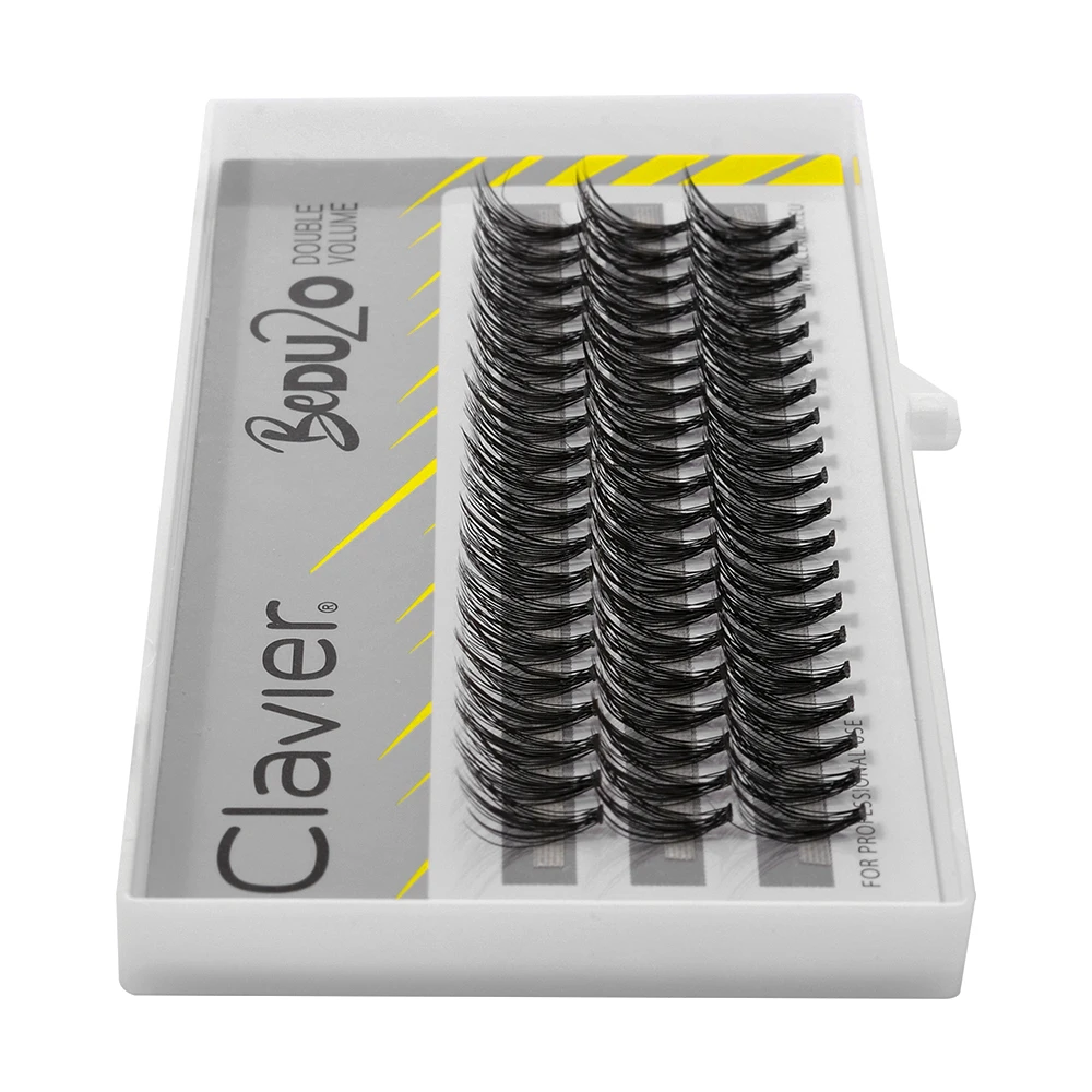 Clavier BDU2O Eyelashes Set Synthetic Silk Softer Cluster Eyelash 10 Boxes Per Set Black Band Natural Lashes