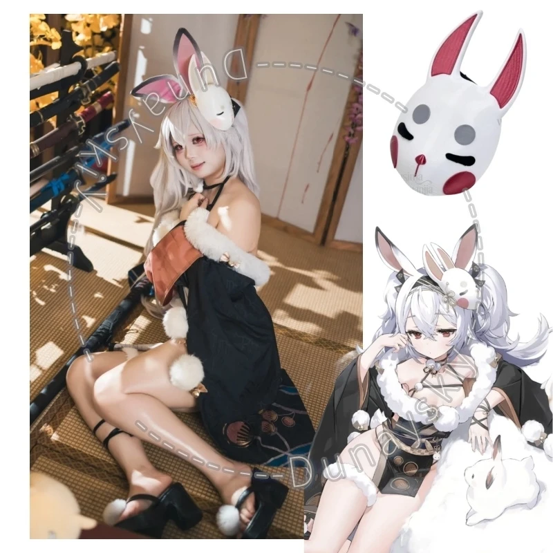 

Laffey Rabbit King 3D Polylactic Acid Mask Anime Game Azur Lane Cosplay Props Accessories 코스프레 Headwear Kawaii Furry Furrsuit