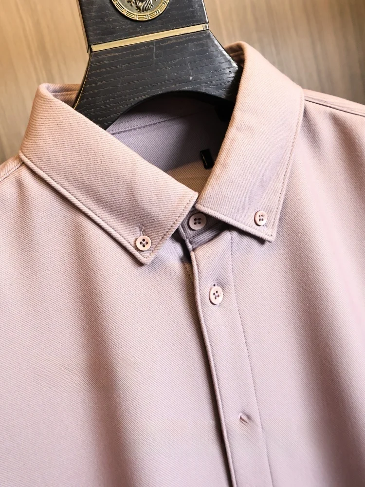 Thickened Warm Long Sleeve Fleece Lined Men's Business Commuter Versatile Collared Shirt Fashionable Autumn Winter Clothing