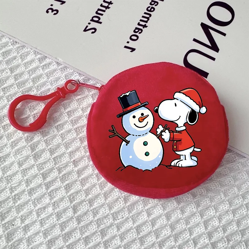 سنوبيس عيد الميلاد جولة سستة محفظة الكرتون عملة المحفظة عيد الميلاد المفاتيح المحافظ الصغيرة حقيبة لطيف مهرجان حزب تغيير كيس التخزين