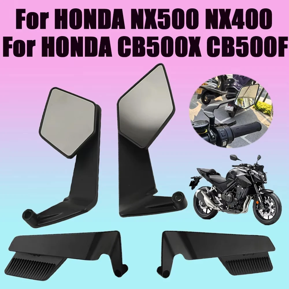 

Rearview Mirrors Stealth Winglets Mirror Adjustable Side View Mirror For HONDA CB500X CB500F NX500 NX400 Motorcycle Accessories