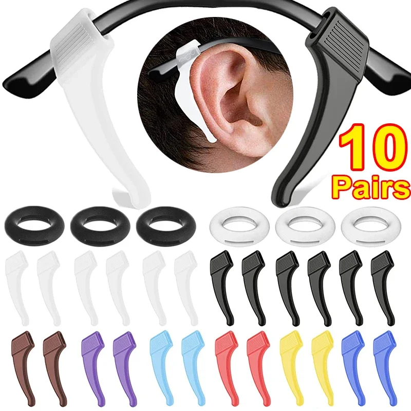 Manchon d'oreille en silicone anti-chute, crochet d'oreille anti-chute, fixation rapide, accessoires de lunettes, support de jambe de lunettes