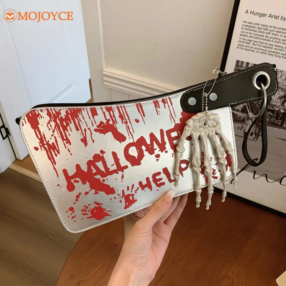 2024 Halloween Clutch Purse Knife Shaped Novelty Small Crossbody Bags Gothic PU Leather Shoulder Bag Adjustable Strap Sling Bags