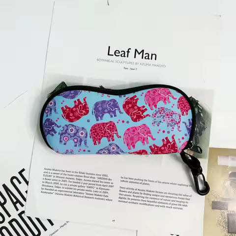 Eyewear Cases Cover Cute Sunglasses Case Soft Neoprene Zipper Glasses Bag Light Portable Eyeglass Holder Case Safety Pouch Box