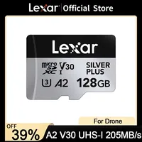 Lexar Silver Plus Drone-Specific Micro SD Card SDXC A2 4K V30 U3 64GB 128GB 256GB 1TB Read 205MB/s TF Memory Cards for DJI UAV