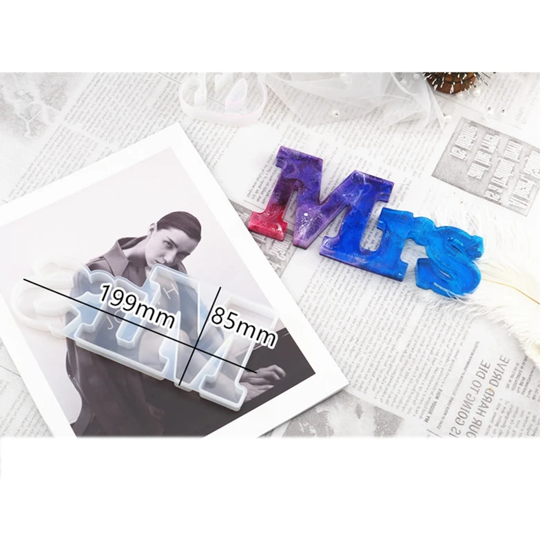 MR & MRS Epoxy Resin Mould Word Sign Casting Molds for Wedding Party Home Decorations Table Decor Art DIY Craft [Laa259]
