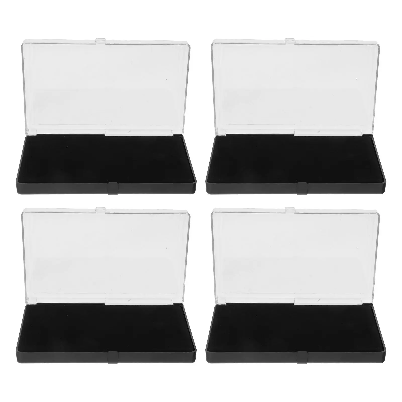 

4Pcs Pin Badge Display Box Flip Cover Plastic Jewelry Storage Organizer for Medals Rings Pins Travel Use Badge