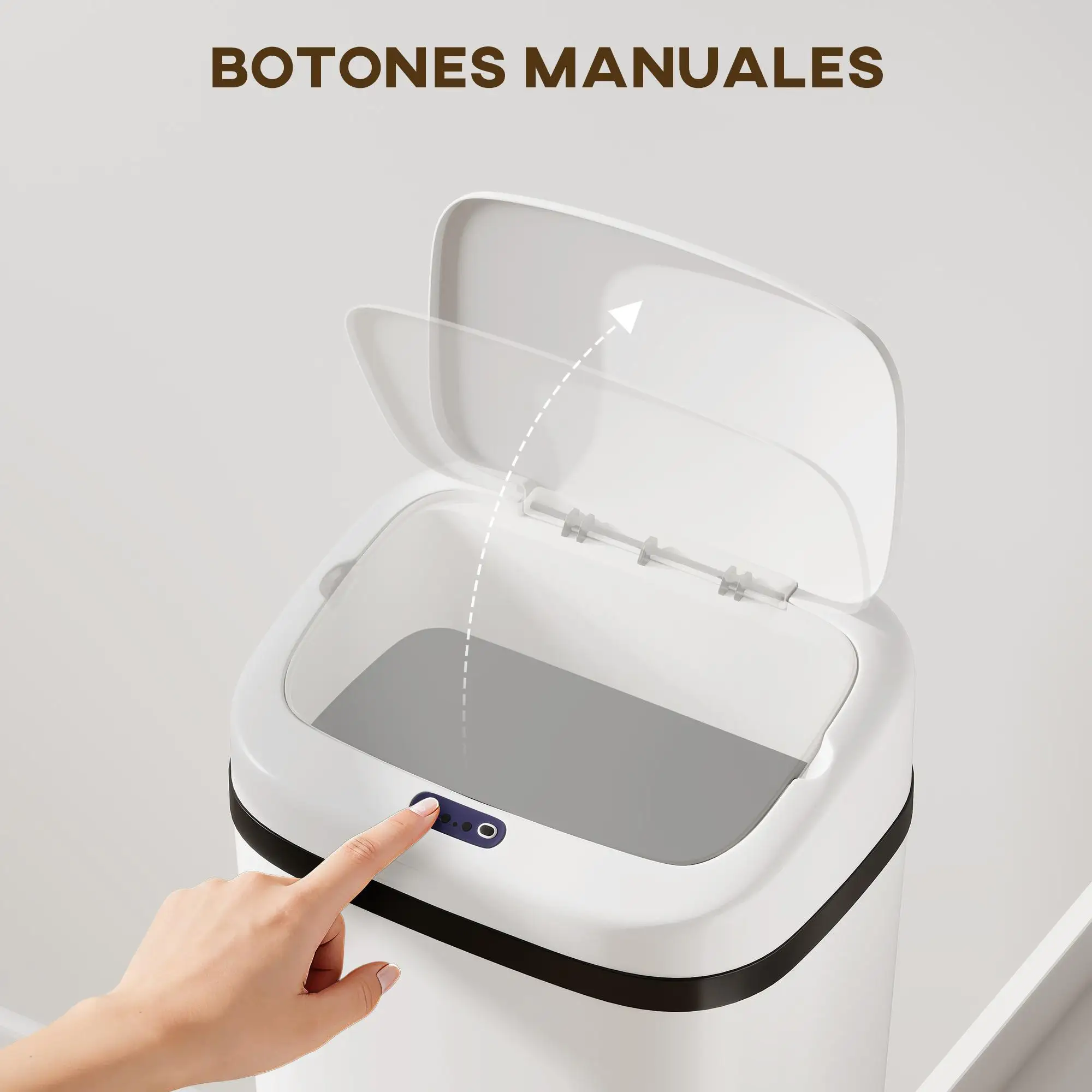 Contenedor de acero inoxidable para baño de 20L, blanco, sin perforaciones, para garaje, cocina, lavavajillas, resistente y que ahorra espacio con diseño robusto