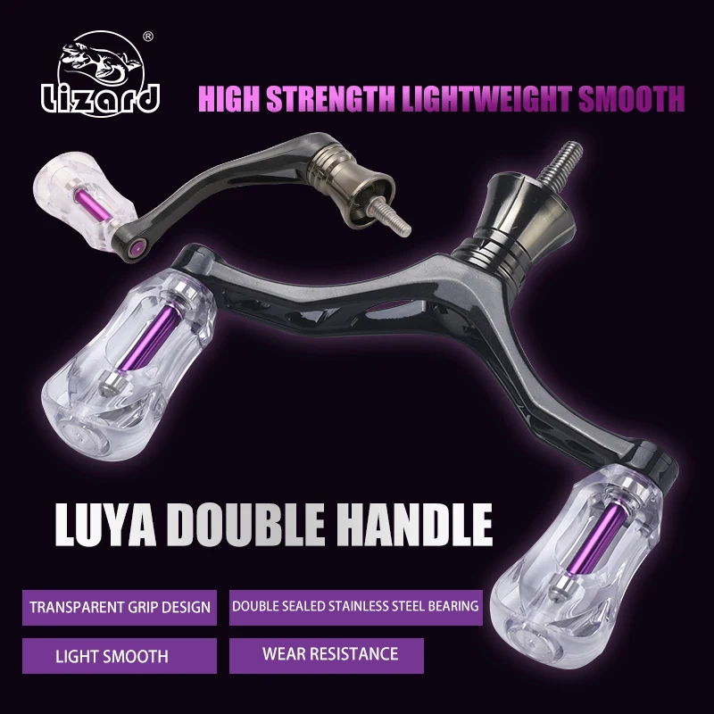 Uchwyt kołowrotka Lizard Carbon Two Knobs do kołowrotków spinningowych, części zamienne do sprzętu wędkarskiego — zdjęcie 3