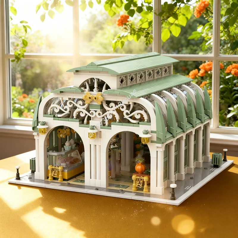 1567 pezzi MOC Market Hall modello modulare blocchi di costruzione costruzione assemblare giocattoli fai da te idea regalo di Natale mattoni compleanno per bambini