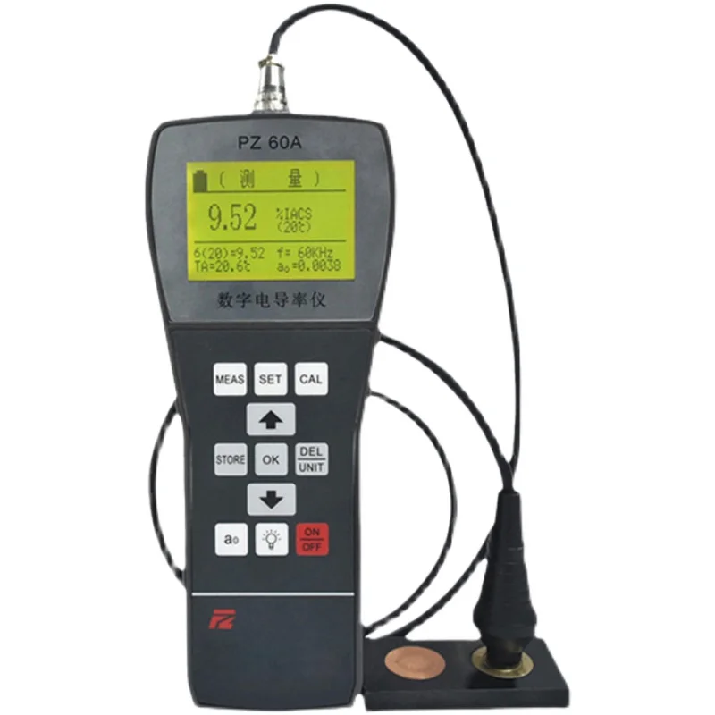 PZ-60A Eddy Current Conductivity Tester New Portable Digital Conductivity Tester for Copper Aluminum Non Ferromagnetic Metals