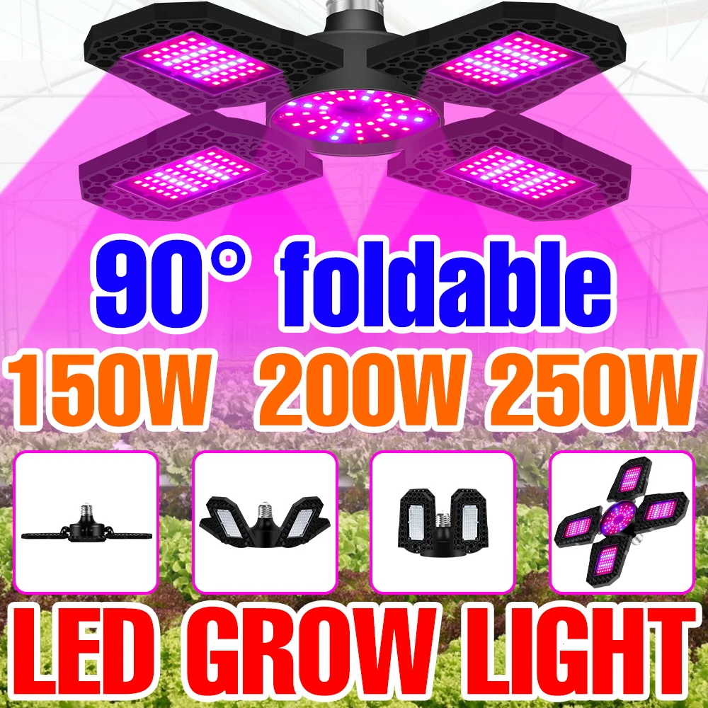 

250W Foldable LED Grow Bulb Full Spectrum E27 Indoor Plant Light Greenhouse Tent Vegs Fruits Hydroponics Cultivation Lighting