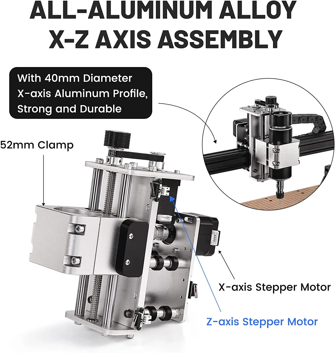 Máquina de grabado de enrutador de 3 ejes, grabador láser CNC 500 con mesa de aluminio para cortador de fresado DIY, madera, Metal, acrílico, MDF,