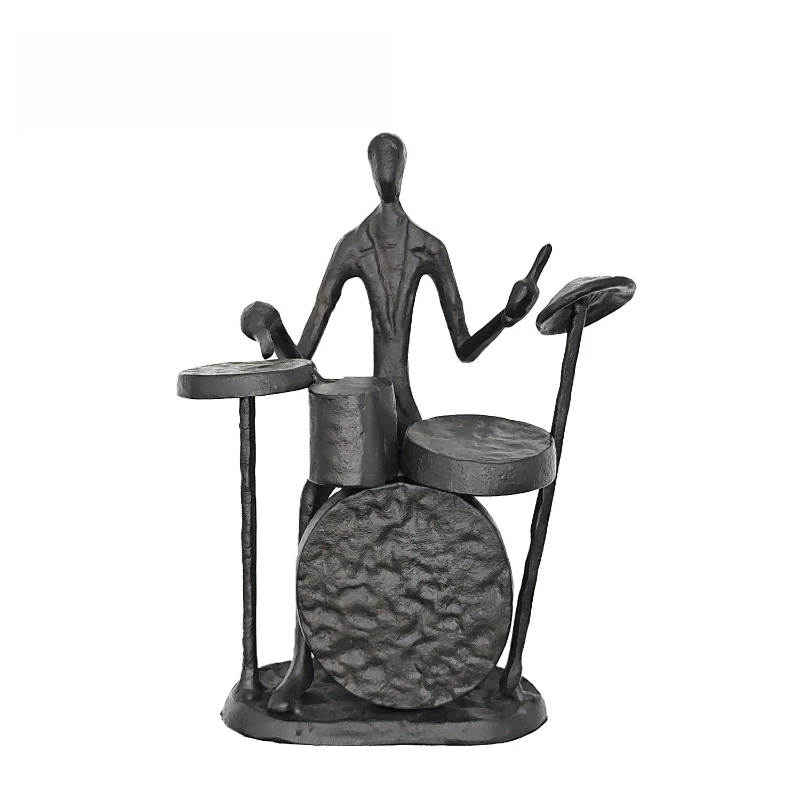 juego-de-bateria-de-hierro-fundido-simple-y-moderno-pendulo-de-personaje-musical-escultura-creativa-artesanal