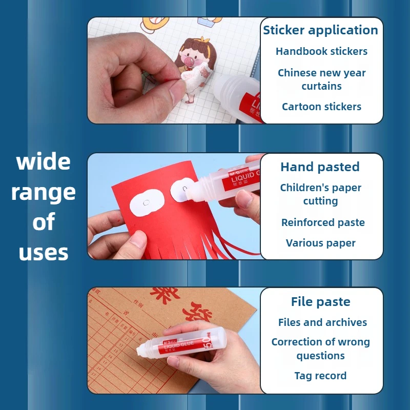 Klej w płynie M&G z aplikatorem pędzelkowym 50ml 125ml, materiały do rękodzieła DIY, do tworzenia biżuterii, małe butelki, artykuły papiernicze