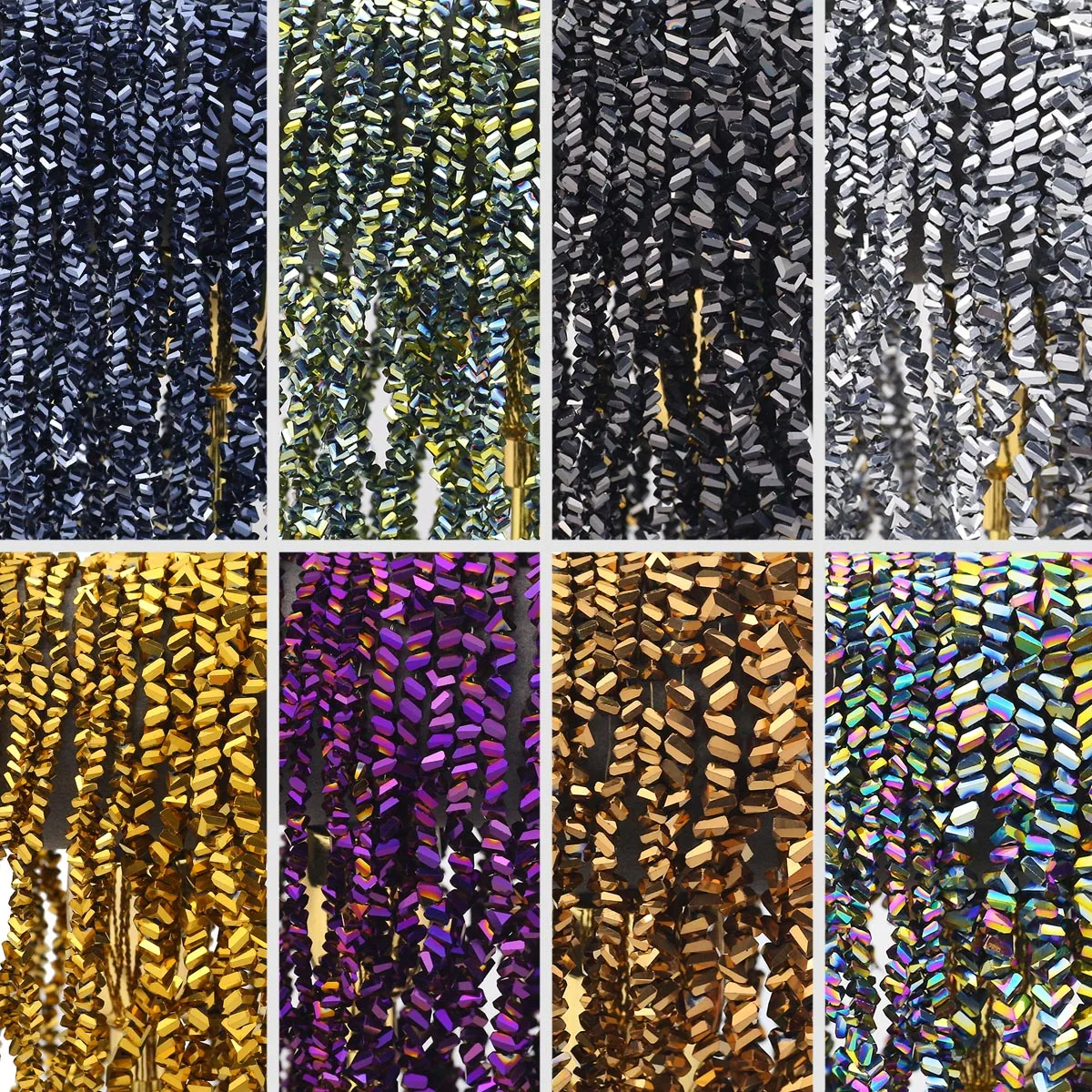 4/6mm Plating Triangular Beads Austrian Crystal Loose Spacers For DIY Jewelry Making Bracelets Necklace Accessories 83-100PCS