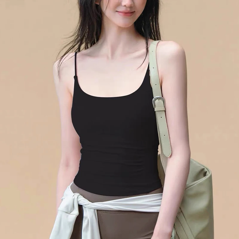 

Women's Pleated Yoga Sports Vest One-Piece Cup with Small Suspender Shock-Absorbing Gathering Sports Bra Fitness Clothing