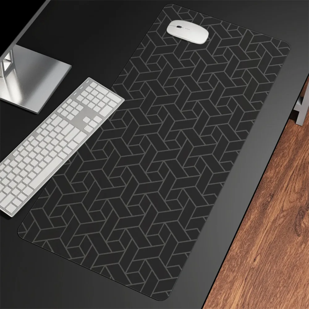 Large Japanese Minimalist Gaming Desk Mat, Heat Transfer Printed Thick Rubber Wrist Rest Mouse Pad