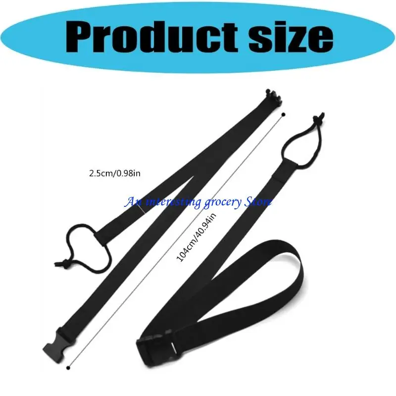 

652D 2Pcs Ski Carrying Strap Snowboard Leash with Buckle Binding Strap Ski Board Part