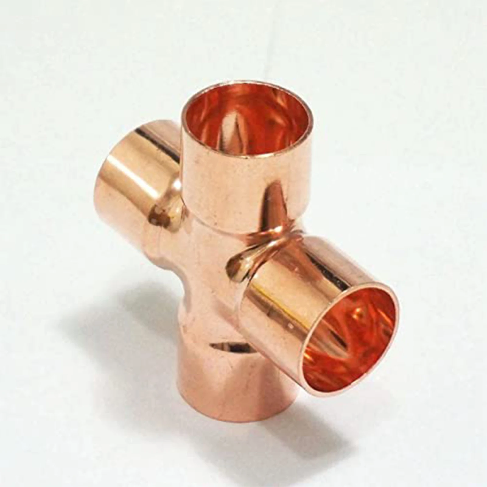 15/16/22mm Copper End Feed Equal Cross 4 Way Coupler Copper Pipe Fitting Solder Connector Plumbing Union Cross Joint