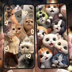 Cartoon Cute Cat Phone Case for Samsung Galaxy A24 A13 A53 A73 A33 A22 A12 A02 A03 A05 A70 A50 A10 A20 5G Silicone Cover Shell