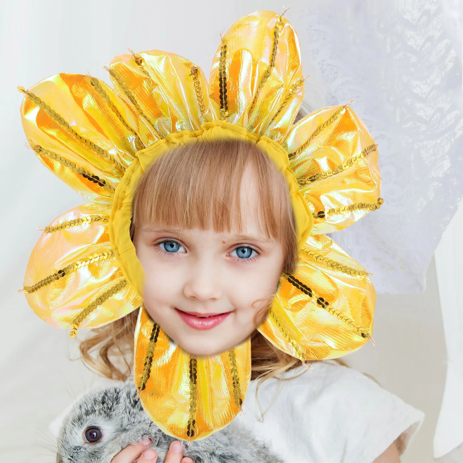 قبعة زهرة عباد الشمس اللطيفة للأطفال، قبعة حفلات ممتعة سهلة الارتداء بتصميم مريح، مثالية لأعياد الميلاد والتخرج والرقص