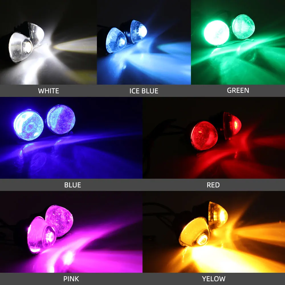 1/2Pairs LED Eagle Eye Daytime running lights mini lens laser light Motorcycle Taillights LED Driving lights Backup signal light