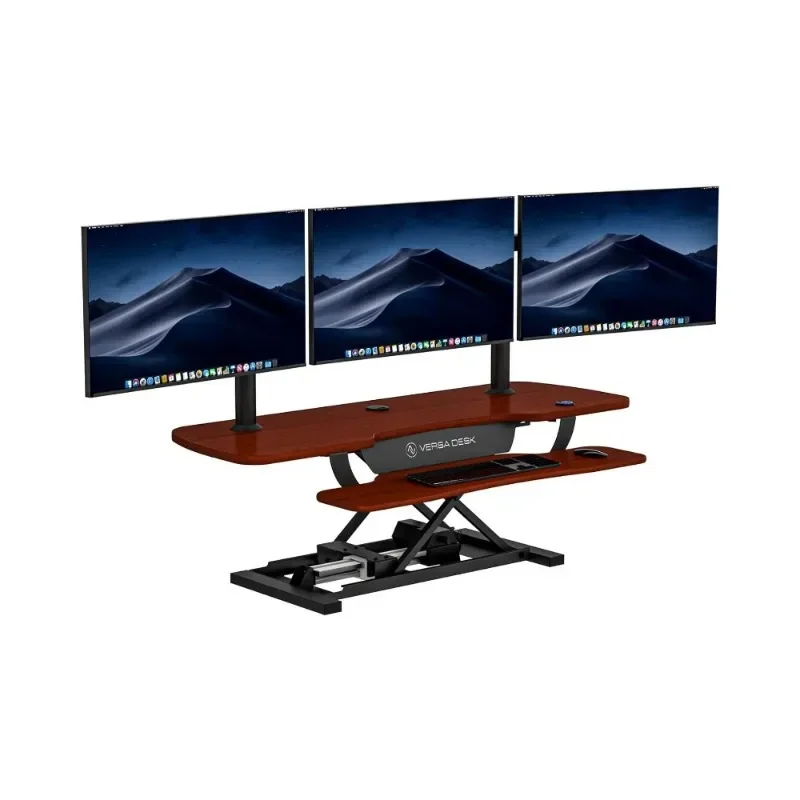 

48 inch height adjustable office desk, standing desk lifter, cherry color
