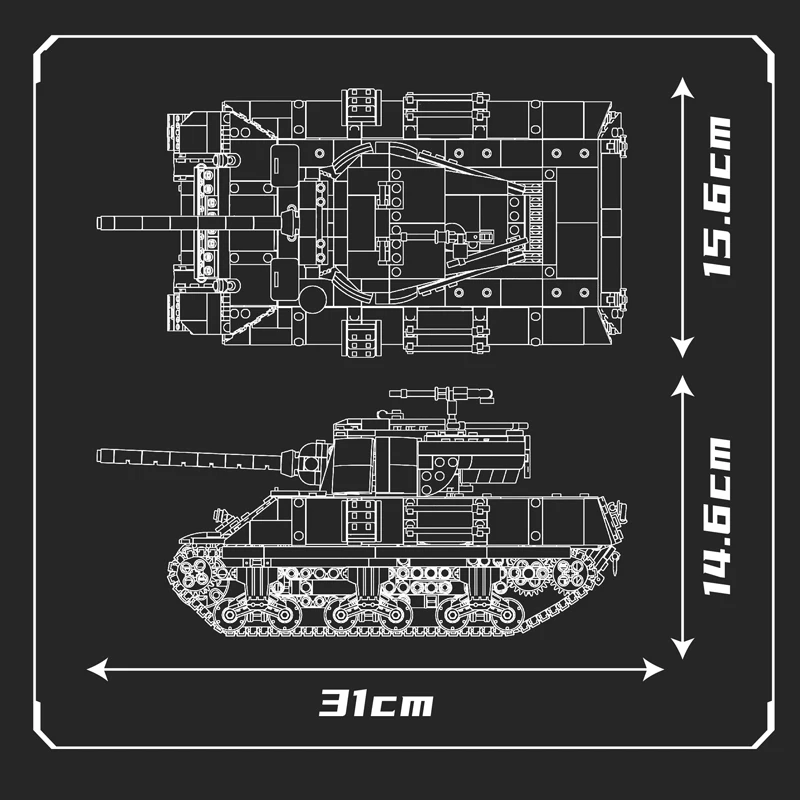 Mould King 20034 Technisches Panzerspielzeug Die Fernbedienung M36 Panzerbaustein Montage Panzermodell Ziegel Kinder Weihnachtsgeschenk
