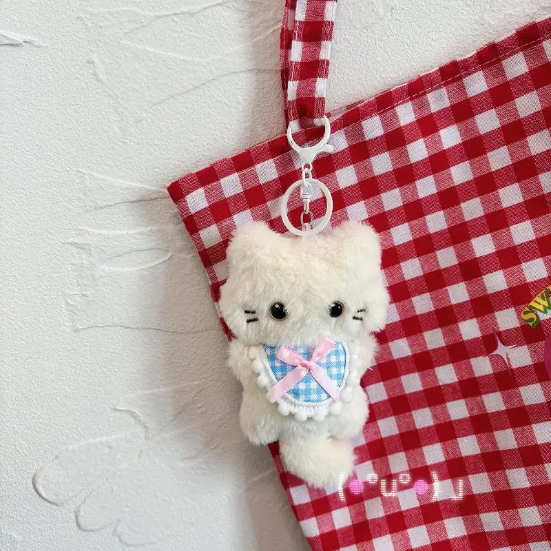 [JT] 1 Pezzo Portachiavi Peluche Gatto Cartone Animato Kawaii con Suono, Ciondolo per Zaino Borsa, Ornamento da Appendere, Accessori Regalo
