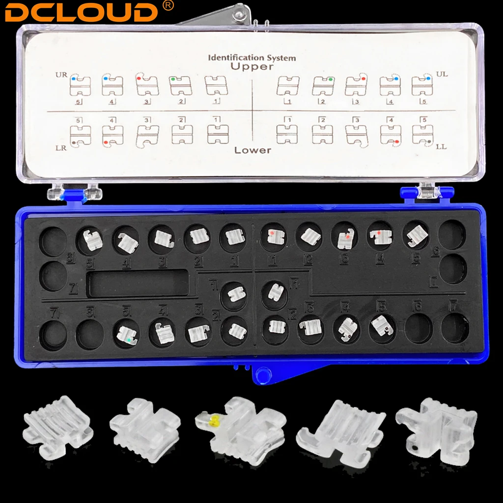 200Pcs/10Kit Ceramic Dental Brackets Braces Mesh Base Mnonblock MBT/Roth 022/018 345 Hooks Ortodoncia Braces Dentist Product