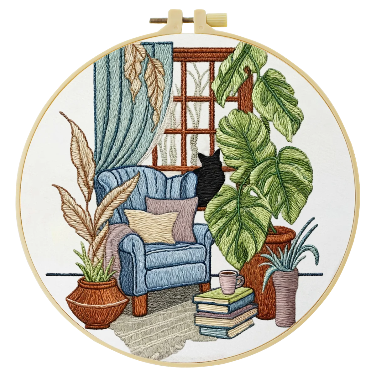 1 Stück 20X20CM/15X15CM 7,87/6,3 Zoll Sofa-Stickerei-Starter-Kit DIY-Kit DIY-Stickerei-Set Handarbeiten Malerei Nähen Kunst – Detail 4