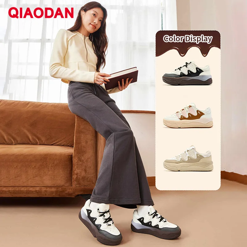 

QIAODAN Womens Skateboarding Shoes Fashion Casual Sport Shoes for Walking Comfortable Sweet Lightweight Sneakers QXL052253541R