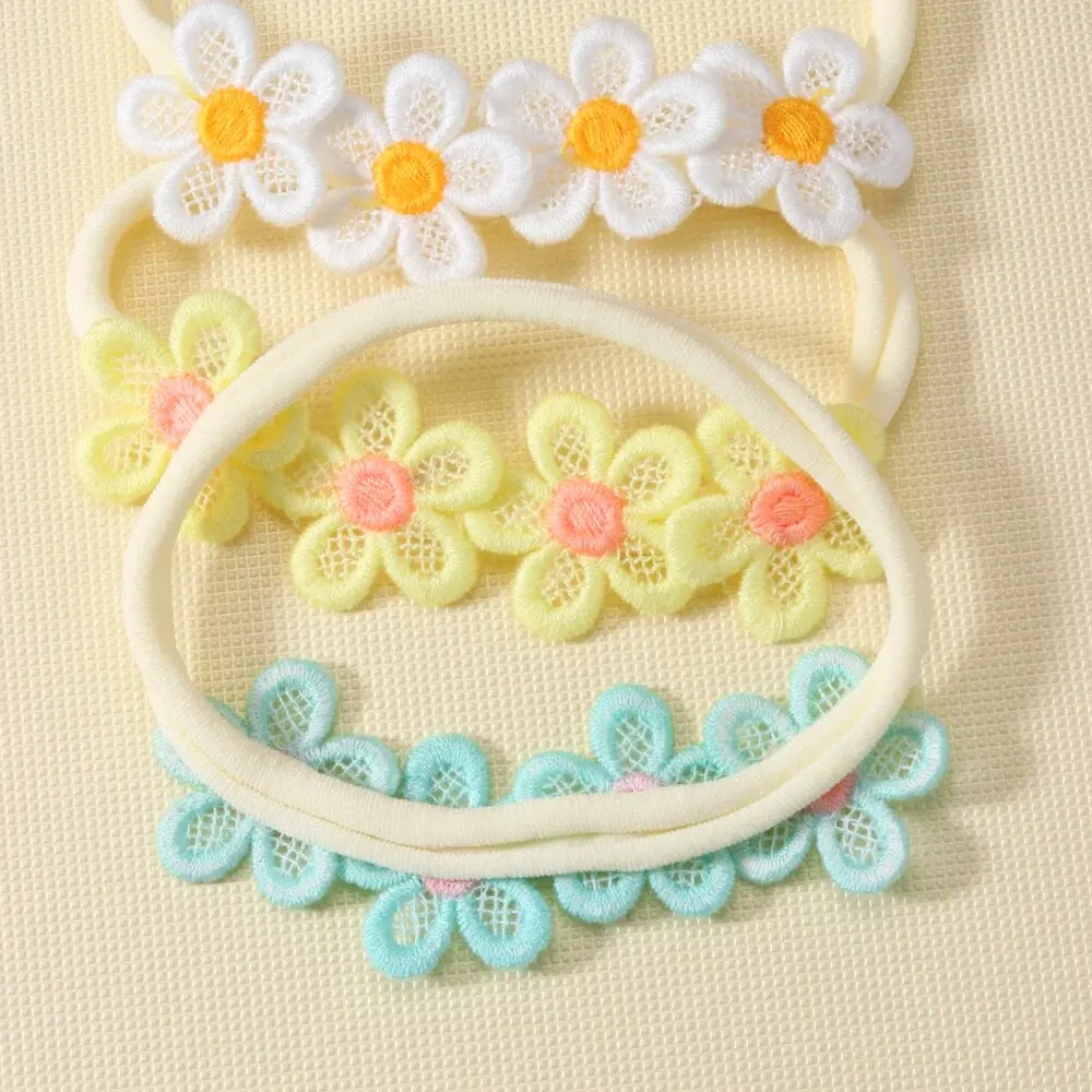 6PCS Cute Lace and Flower Decorated Headbands for Baby Girls for Party Colorful Elastic Headbands Daily Accessories for Kids