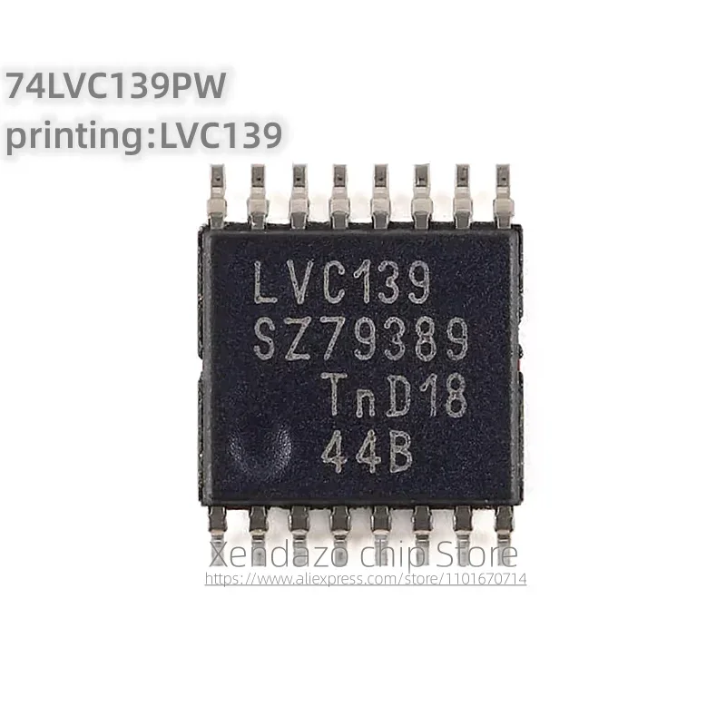 10pcs/lot 74LVC139PW Silk screen printing LVC139 TSSOP-16 package Original genuine Dual channel 2-4 line decoder chip
