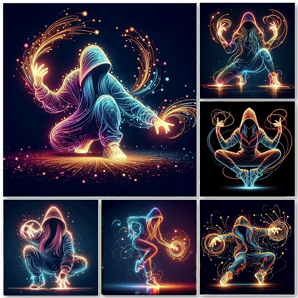 2024 New 5D New Element Street Dance Diamond Painting Picture DIY Full Diamond Mosaic Embroidery Set Home Decoration