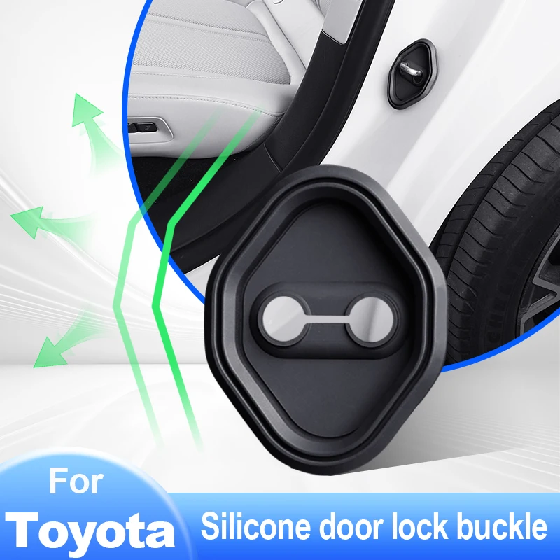 Silicone Car Door Lock Buckle Protective Cover Case For Toyota CHR Prius Yaris Corolla Rav4 CAMRY WILDLANDER CROWN KLUGER HARRIE