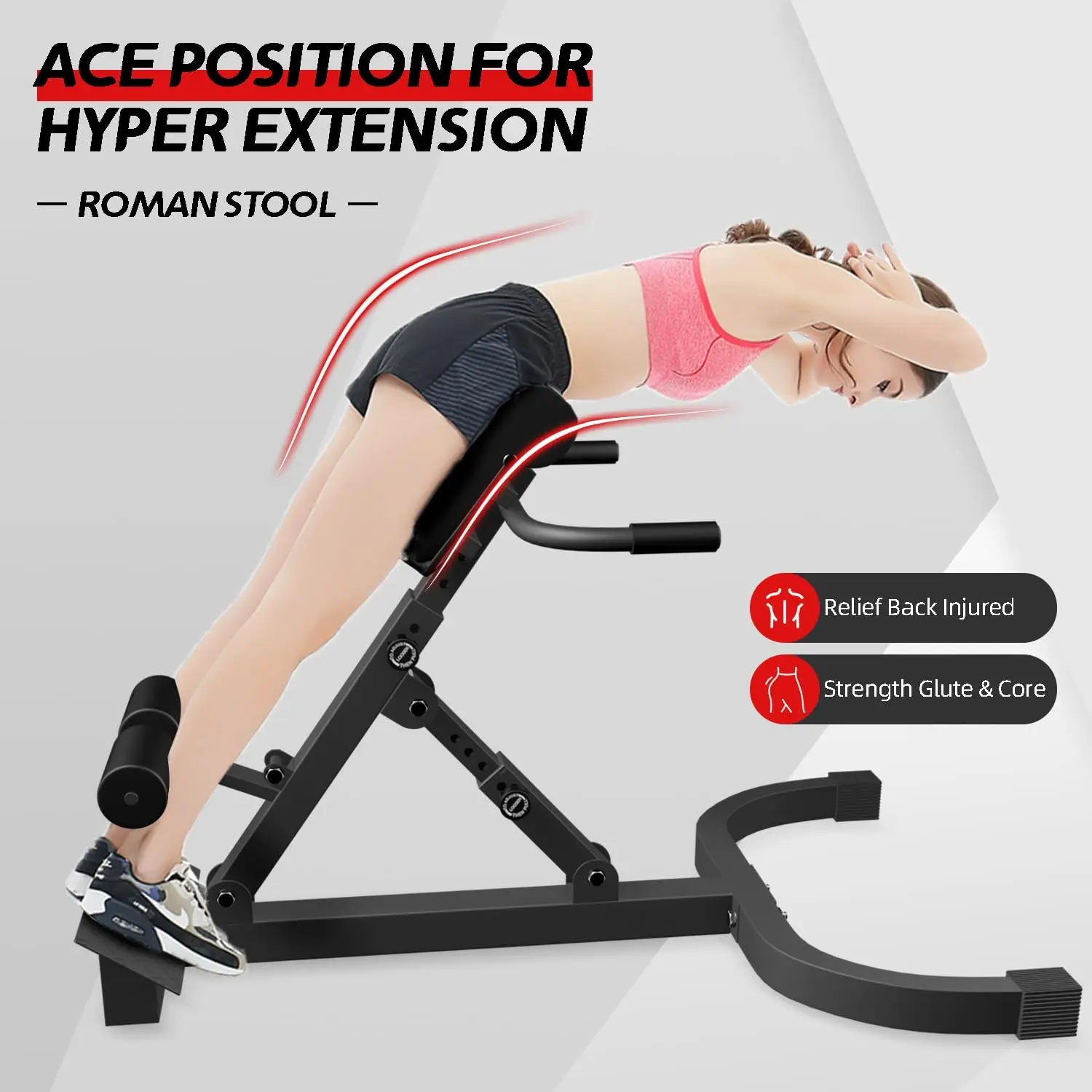 Back Extension Roman Chair – Multi-Functional Bench for Full All-in-One Body Workout Adjustable Ab Sit up Bench Decline Bench Fl