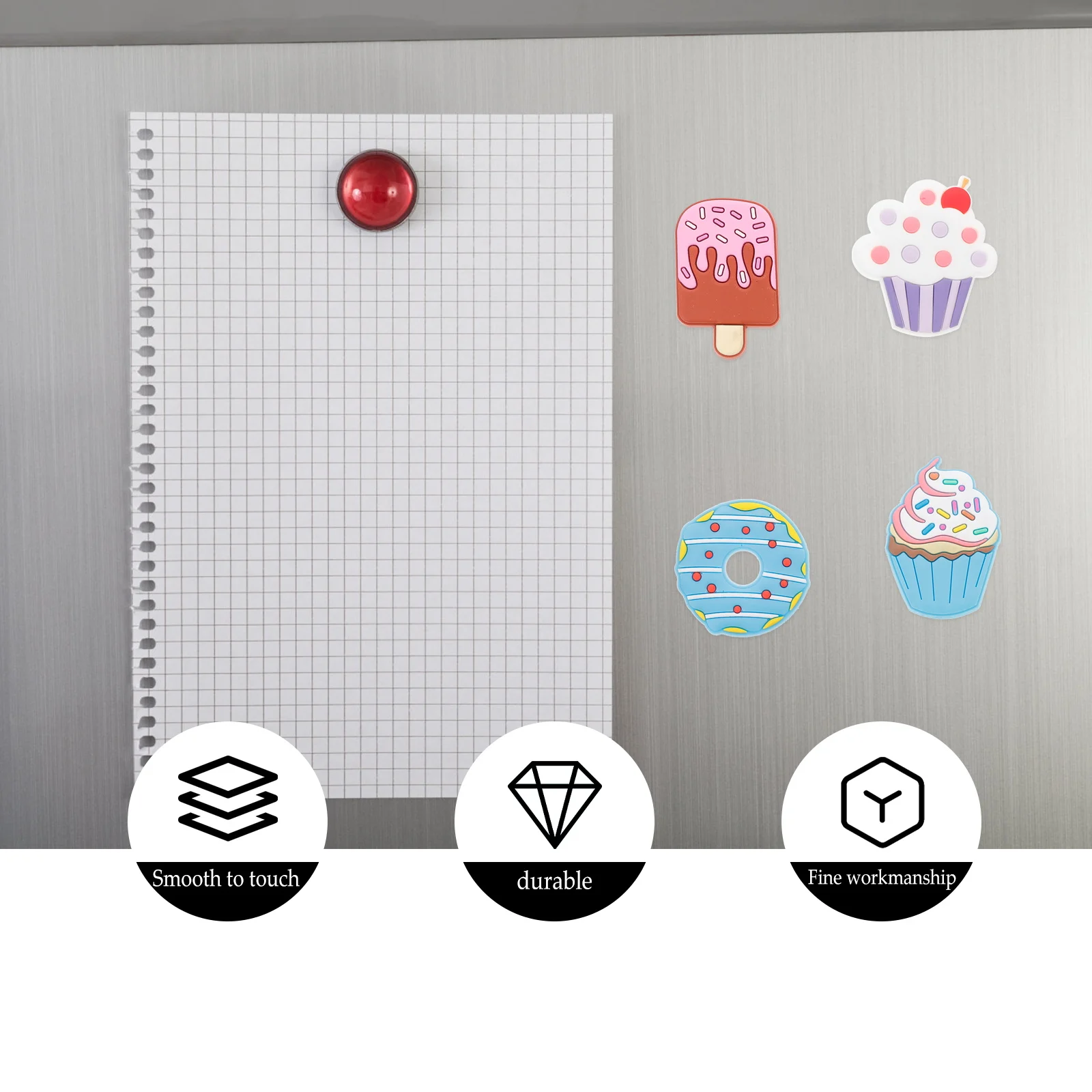 

5 Pcs Cake Refrigerator Stickers Fridge Magnet Three-dimensional Magnetic Decal Series